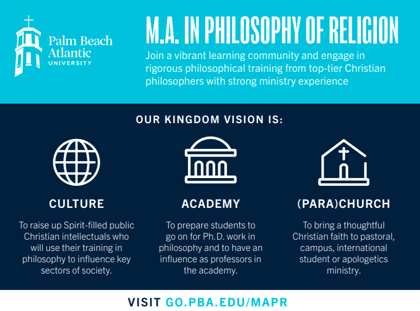 Palm Beach Atlantic University MA in Philosophy of Religion